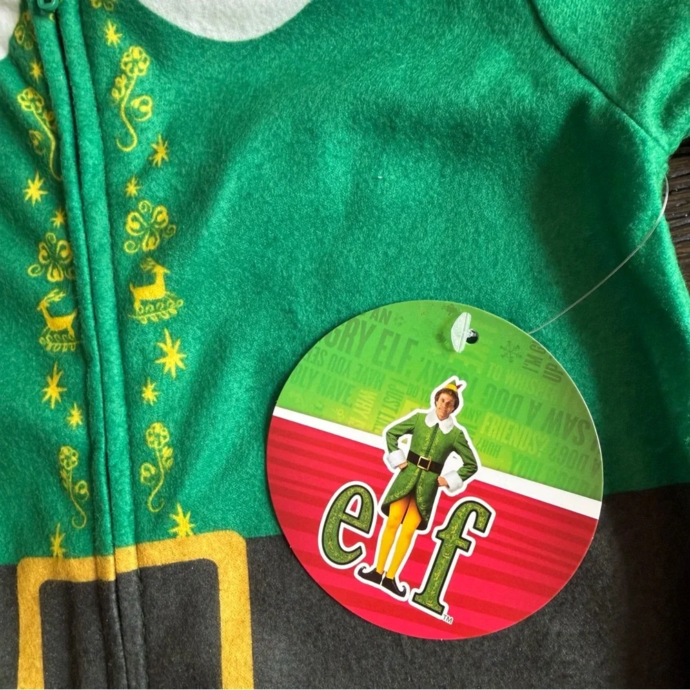 NWT Buddy The Elf Toddler Holiday Fleece One-Piece Onesie Zip Sleeper Size 2T